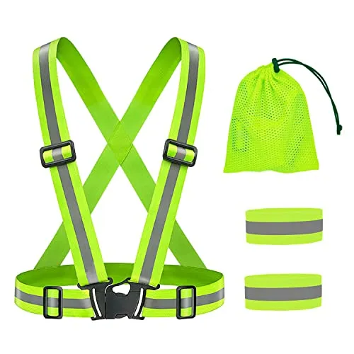 XPOOP Warnwesten Auto, Warnweste Fahrrad, Sicherheitsweste, Warnweste Motorrad, Warnwesten Gelb, Sicherheitsweste Auto Premium Reflektierende EinstellbarWarnwesten