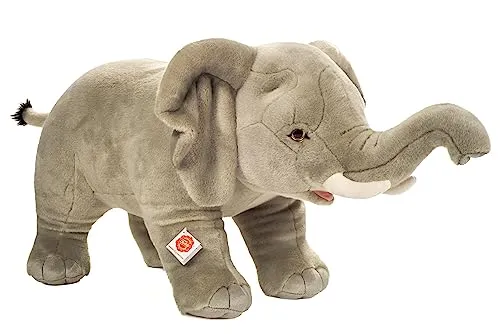 Teddy Hermann 90481 Elefant stehend 60 cm - Kuscheltier aus recyceltem Polyester, sicher und pflegeleicht für Kinder ab 18 Monaten