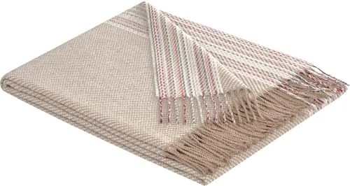 biederlack Plaid Essence 140x190 cm - Bettdecken in Streifen Design, aus 50% Baumwolle und 50% Polyacryl für angenehme Wärme und Komfort, pflegeleicht und langlebig.