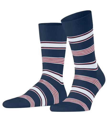 Falke Tagessocke Crew Marina Stripe (Bio-Baumwolle) royalblau/weiss Herren - 1 Paar, Größe: 39-40