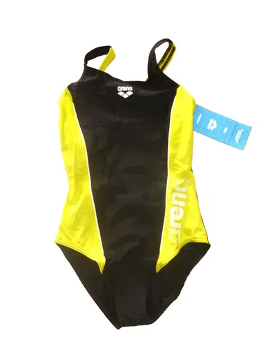 Arena Kinder Mädchen Badeanzug Größe 152 Farbe schwarz-gelb Ringerrücken