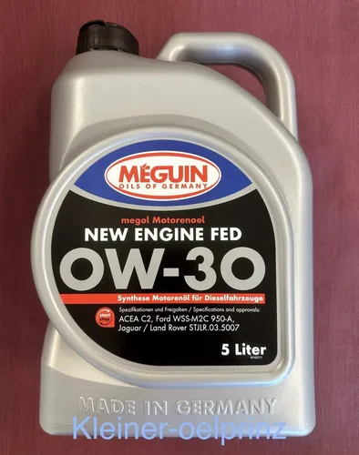 ltr. Meguin megol Motorenoel New Engine FED 0W-30 für Ford / Jaguar LandRover 5