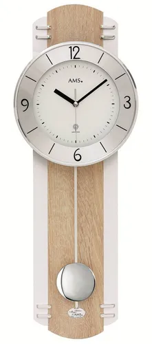 AMS Wanduhr 5291 - Elegante analoge Wanduhr mit Funkantrieb, 60 cm hoch, aus Metall und Glas – perfektes Wohnaccessoire für zeitloses Design.