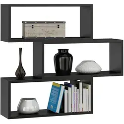 Matkam Möbel Wandregal, Schwarz, 65x93x21 cm - Badregal aus stabilen Holzwerkstoffen, elegant und modern, ideal für kleine Räume mit individueller Montageoption.