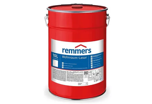Remmers Wohnraum-Lasur weiß, 10 Liter - Beizen – Premium Holzlasur für innen mit Abperleffekt, ideal für Möbel, Böden, Innentüren und Treppen, auch in Feuchträumen einsetzbar.