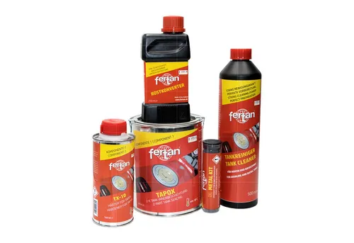 Fertan 24051 Tanksanierungsset 20-40 L - Rostumwandler & Rostentferner, bietet jahrzehntelangen Schutz gegen Korrosion und ist beständig gegen Benzin, Diesel und viele Chemikalien.