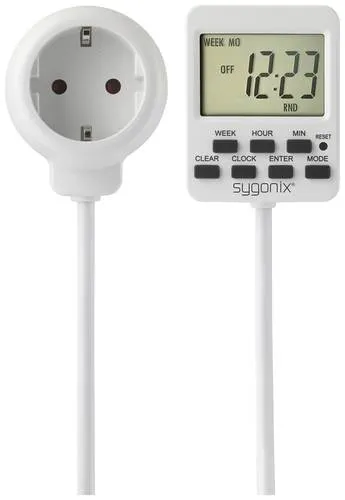 Sygonix SY-5178380 Zeitschaltuhr digital - Zeitschaltuhr mit Wochenprogramm, Countdown-Funktion und bis zu 16 programmierbaren Schaltzeiten für maximale Flexibilität im Innenbereich.