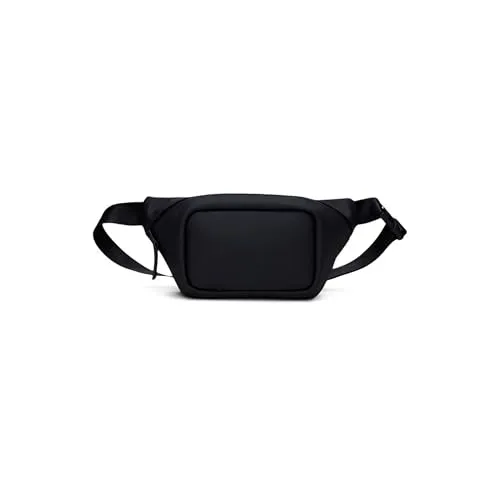 Rains Bum Tasche Mini Schwarz - Gürteltasche in elegantem Schwarz, wasserabweisend und ideal für den urbanen Alltag oder Outdoor-Aktivitäten.