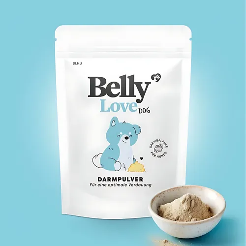 BellyLove Dog 45 g - Dr SAM - Tiergesundheit - Rezeptfreies Pulver für die optimale Gesundheit Ihres Hundes, unterstützt das Wohlbefinden und die Vitalität.