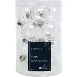 Christbaum-Mini-Kugeln Transparent Ø 3,5 cm aus Glas - 16er Set - Transparent