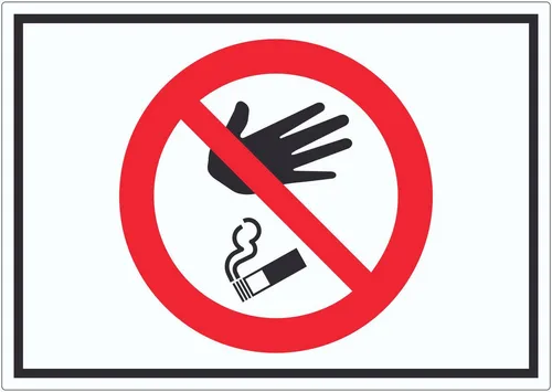 HB-Druck Aufkleber Bitte keine Kippen auf den Boden werfen Symbol Aufkleber, wetterfest, UV-beständig, kratzfest