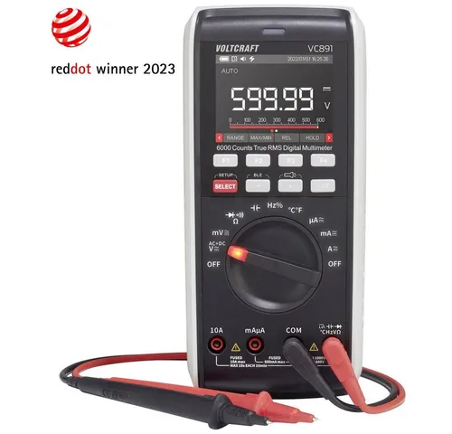 VOLTCRAFT VC891 Hand-Multimeter - Digitaler Datenlogger CAT III 1000 V, CAT IV 600 V, 60000 Counts mit Auto-Range und praktischer Taschenlampenfunktion