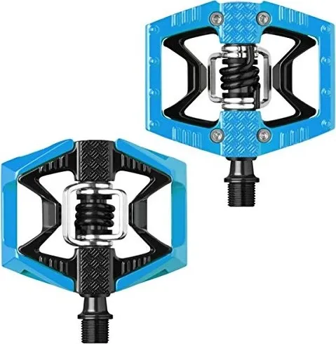 Crankbrothers Kombipedale Double Shot 2, blau - Fahrradpedale mit Hybrid-Design: eine Seite flach, die andere mit Klick-Halterung. Ideal für MTB und Stadtfahrten, mit hochwertigem Kugellager und optimalem Grip.