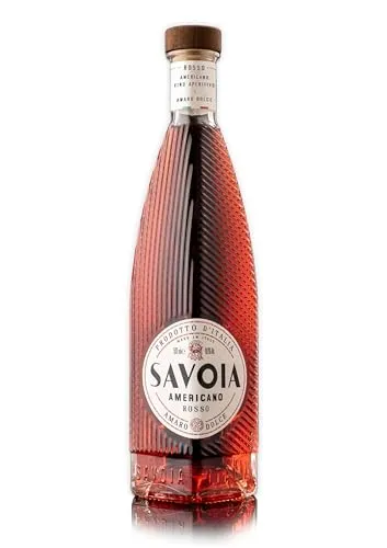 SAVOIA Americano Rosso, aromatisierter italienischer Aperitifwein mit bittersüßem Zitrusgeschmack aus Turin, Ideal für Cocktails, 18,6% Vol., 500 ml
