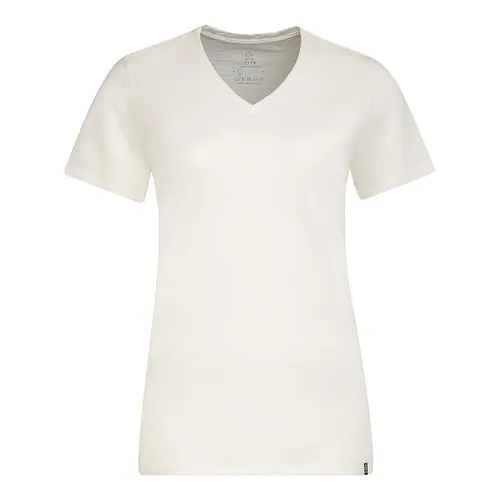 TOM FYFE Premium Merino T-Shirt V-Ausschnitt Damen Wollweiss 200 / S - PFLEGELEICHT | Maschinenwaschbar bei 30 °C; oft reicht einfaches Lüften. WEICHER TRAGEKOMFORT | Flauschige Nähte und erstklassige Garnkonstruktion für angenehmes Tragen. IDEAL FÜR JEDEN ANLASS | Vielseitig einsetzbar für Alltag, Sport und Reisen.