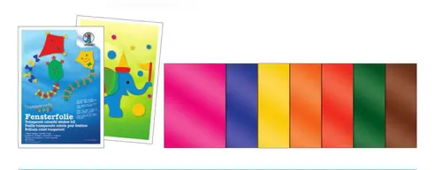 Fensterfolie Farbig Transparent Ursus Ludwig Bähr - 7 Blatt - 23cm x 33cm ++