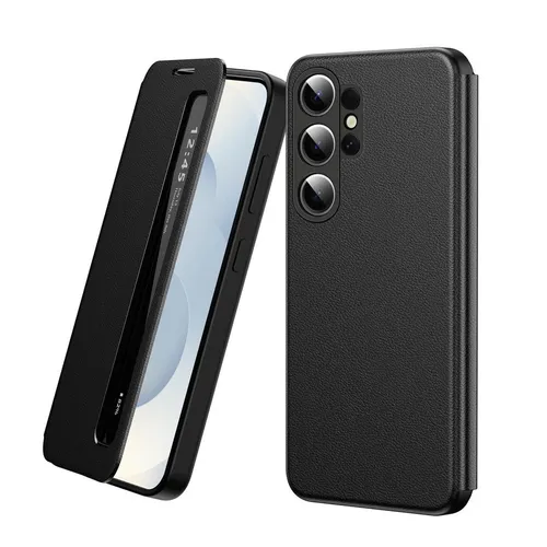 Handy Hülle Smart View für Samsung Galaxy S26 Ultra Kunstleder Flip Case Schwarz