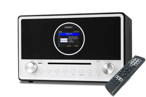 Retro Digital Internet Radio mit CD Player und Bluetooth - Multifunktionales Radio mit DAB+, FM, Internet Streaming und 20W RMS Leistung – ideal für Musikliebhaber und modernes Wohnen.