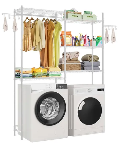 VEVOR Lagerregal über Waschmaschine und Trockner, 5 Ebenen in weiß von Vevor