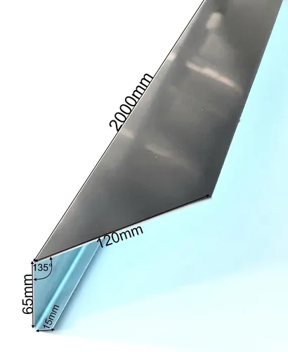 Traufblech 65x120 mm Alu-Rinnen-Einhang Dachblech Dach-Traufe in grau RAL 7016