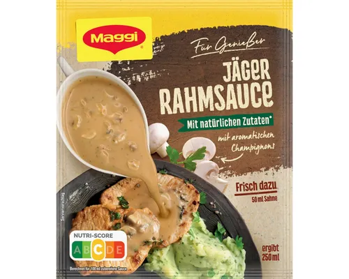 MAGGI Für Genießer Jäger Rahm Sauce mit Champignons 26g