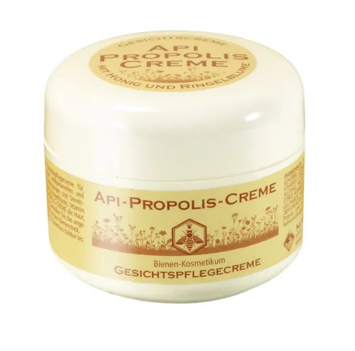 API Propolis Creme 50ml - Tagespflege mit natürlichen Inhaltsstoffen, ideal für eine intensive Feuchtigkeitspflege und für empfindliche Haut geeignet.