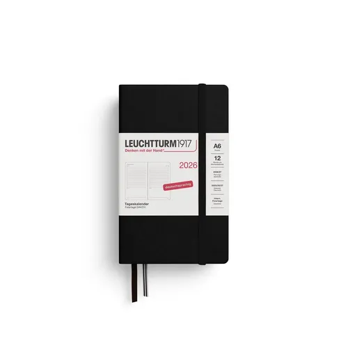 Tageskalender 26 A6 schwarz in schwarz von Leuchtturm 1917 Gmbh