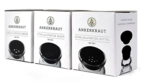 Ankerkraut Streueraufsätze für Korkengläser von Ankerkraut