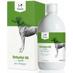 VetVital Viequo OrthoHyl HA Supreme Plus Kollagen 500 ml - Gelenk- & Knochenschutz für Hunde, unterstützt die Beweglichkeit durch hochwertige Hyaluronsäure und bioaktive Kollagenpeptide für optimale Gelenkfunktion.