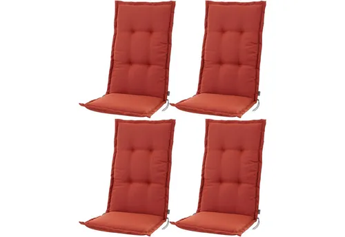 BURI Hochlehnerauflage Gartenstuhlauflagen Schaumstofffüllung Sesselauflagen Baumwollbezug, (4 St)