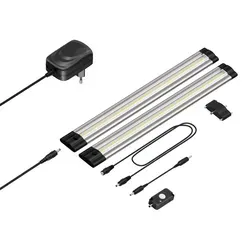 ledscom.de LED Unterbau-Leuchte Siris, Bewegungsmelder, flach, 30cm, je 368lm, warm-weiß, 2er Set