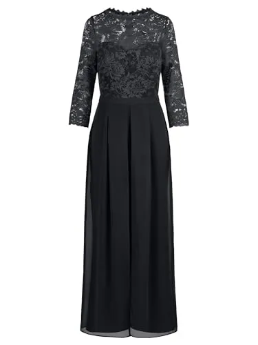 Apart Jumpsuit mit Spitzentop und weitem Bein in Schwarz von APART Fashion