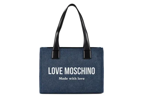 Love Moschino Denim Tasche für Damen – Blau - Stylische Denim-Handtasche für Damen, ideal für den Alltag. Mit ihrem klassischen Design und der mehrfarbigen Optik setzt sie modische Akzente.