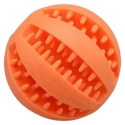 Hundespielzeug Futterball zum Befüllen – Zahnpflege Spielball in 3 Größen & 8 Farben Orange 7 cm - Orange