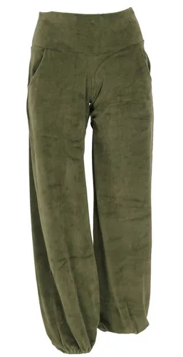 Guru-Shop Relaxhose Boho Samt Pluderhose, Wohlfühlhose, Yogahose -.. alternative Bekleidung