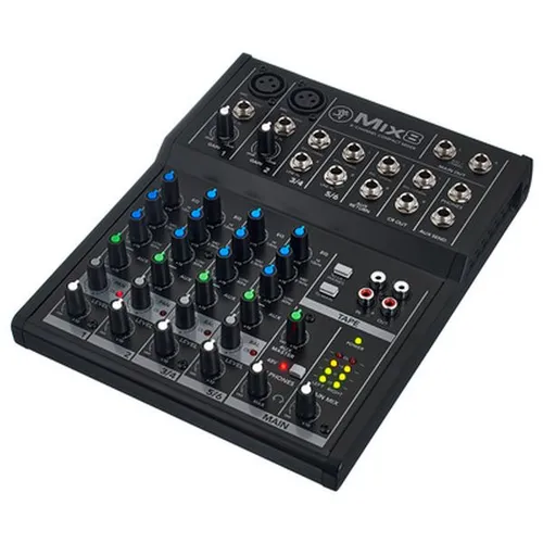 Mackie Mix8 B-Stock - B-Stock Mischpult, 8 Kanal Kompaktmixer mit 2 Mic/Line Eingängen, ideal für mobile Anwendungen und kleine Veranstaltungen, inklusive Netzteil und voller Garantie.