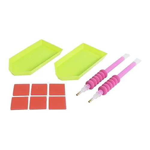 Ideen mit Herz Diamond-Painting-Zubehör, Stifte, Wachsplättchen und Schiffchen, 12-teilig