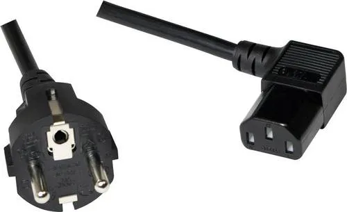 LogiLink Kaltgeräte Anschlusskabel [1x Schutzkontakt-Stecker - 1x Kaltgeräte-Buchse C13] 5.00m Schwarz