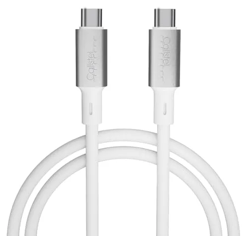 Callstel Ultraflexibles Silikon-Lade-/Datenkabel USB-C/-C, 100 W PD, 1 m, weiß