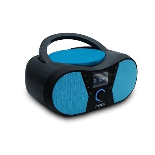MOOOV 477412 Tragbarer CD-Player mit Radio, USB, Lautsprecher