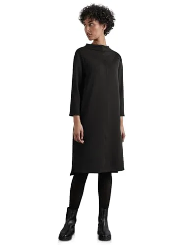 STREET ONE Kleid mit Turtleneck - Elegantes Freizeitkleid - Freizeitkleid mit Turtleneck und Langarm, knielang, aus softem Materialmix mit Stretchanteil für optimalen Tragekomfort.