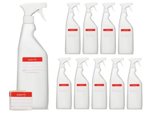 OCTOPUS Zerstäuberflasche 10 x 750mlSprühflasche HDPE natur G28, Sprühpistole weiß (10 St)