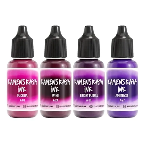 KAMENSKAYA Alcohol Ink Set #12: Farbkombination von Alkoholtinten, 4 Stück. Je 15 ml