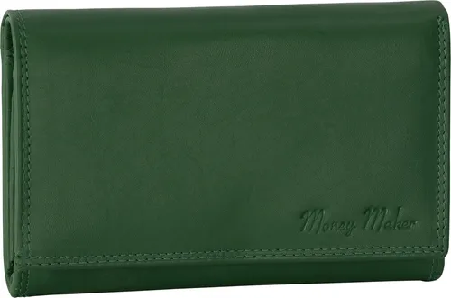 RFID Damen Geldbörse Grün aus Echtleder - Elegante Damenbörse im Querformat mit RFID Schutz, schützt Ihre Karten vor unerwünschtem Zugriff. 12 Kartenfächer und mehrere Geldscheinfächer bieten ausreichend Platz für alles Wichtige.
