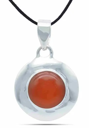 mantraroma Kettenanhänger 925 Silber mit Karneol - Edelstein Anhänger für Damen aus 925er Sterling Silber, handgefertigt mit einzigartigem, orange-rotem Karneol – ein zeitloses Unikat und ideales Geschenk für besondere Anlässe.