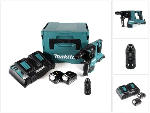 Makita Akku-Bohrhammer DHR 281 PMJ – Leistungsstark und vielseitig - Der Makita DHR 281 PMJ Akku-Bohrhammer mit 2x 18 V ist ideal für präzise Arbeiten. Mit bürstenlosem Motor und Anti-Vibrations-Technologie bietet er hohe Effizienz und Komfort bei jeder Aufgabe.