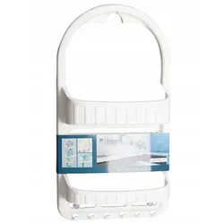 Duschablage, Kunststoff-organizer, Zwei Ebenen, Weiß, 51 Cm