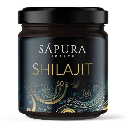 Shilajit Harz – Shilajit Resin aus dem Himalaya | SAPURA 60 g - Nahrungsergänzungsmittel mit reinem Himalaya Shilajit Harz, reich an Mineralien und Antioxidantien für mehr Energie und Vitalität.