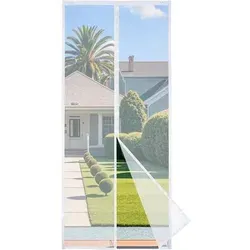 Fliegengitter Tür Magnet Insektenschutz Balkontür 90x200 cm Prime Weiß