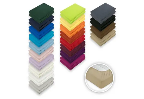 EXKLUSIV HEIMTEXTIL Spannbettlaken Doppelpack Jersey Spannbettlaken, Jersey, Gummizug: rundum